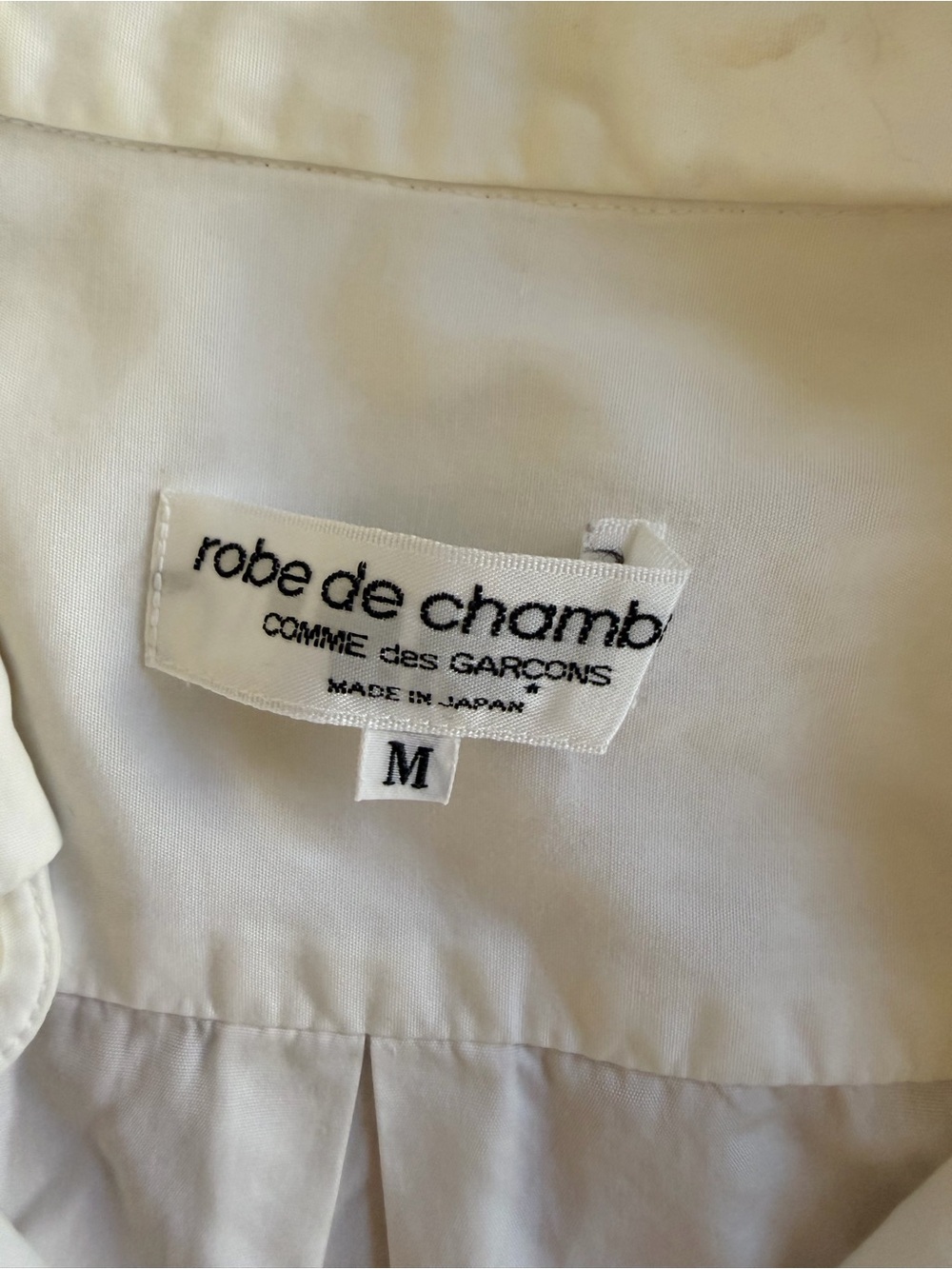 Comme Des Garçons white button down shirt